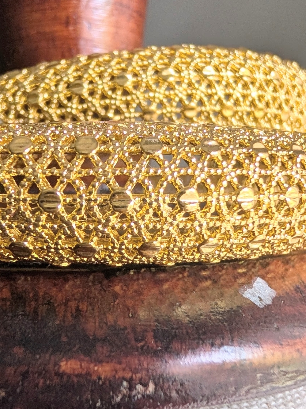 ⚜️ Gold Filigree Crystal Cuff Bracelets - Goldtone ⚜️